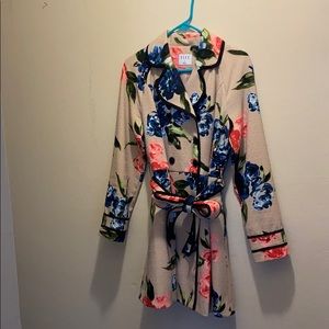 Beautiful floral Pea Coat/Blazer